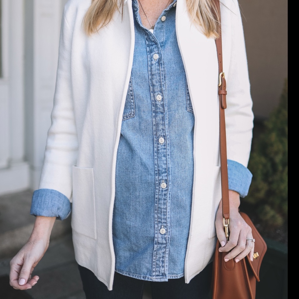 J. Crew Cream Sophie Sweater Blazer size medium